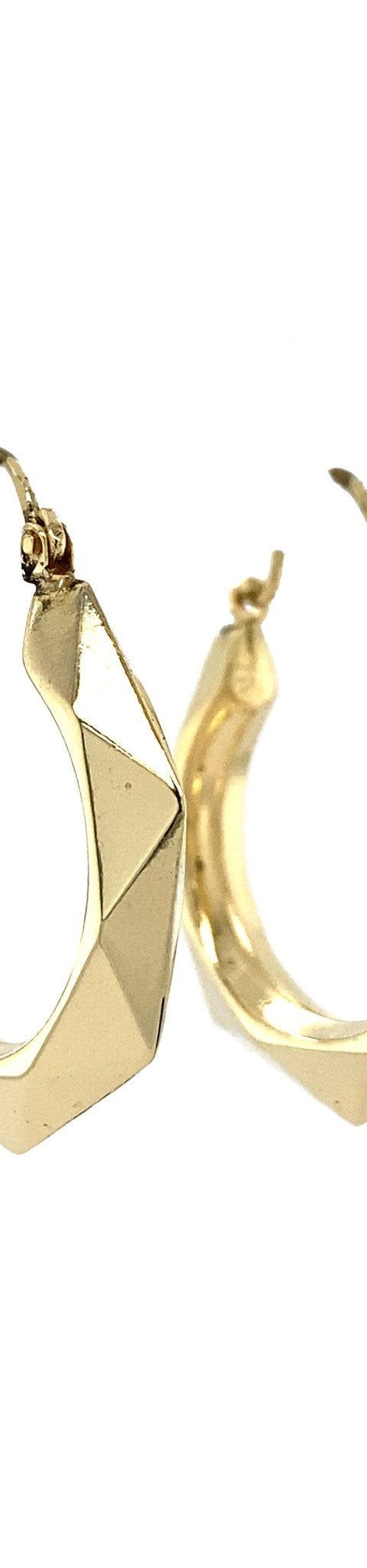 Vintage 14K Gold Fancy Hoop Earrings